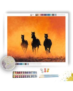 HORSES AT SUNSET - Paint by Numbers Full Kit