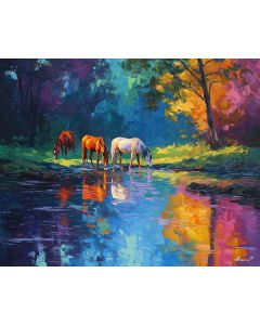 HORSES BY THE STREAM