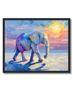CRYSTAL DESERT ELEPHANT - FRAMED