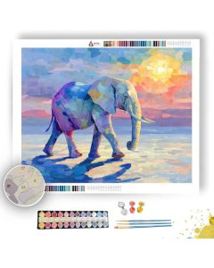 CRYSTAL DESERT ELEPHANT - Paint by Numbers Full Kit
