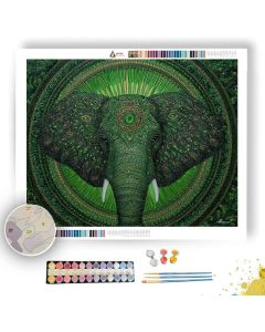 EMERALD MANDALA ELEPHANT - Paint by Numbers Full Kit