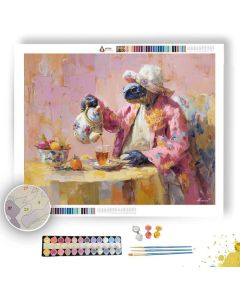 TEA TIME WITH GRANDMA TURTLE - Paint by Numbers Full Kit