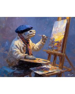ARTIST TURTLE AT EASEL