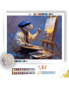 ARTIST TURTLE AT EASEL - Paint by Numbers Full Kit