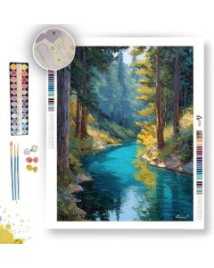 BLUE RIVER CURVE - Paint by Numbers Full Kit