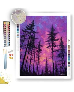 PURPLE DUSK PINES - Paint by Numbers Full Kit