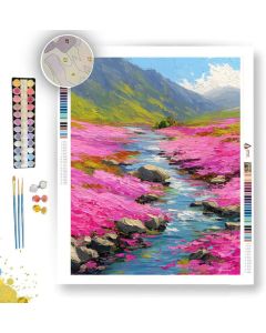MOUNTAIN BLOOM RIVER - Paint by Numbers Full Kit