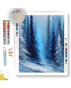WINTER FOREST BLUE - Paint by Numbers Full Kit