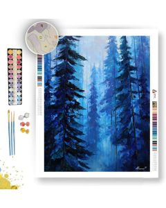 BLUE MIST PINES - Paint by Numbers Full Kit