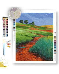 RUST AND GREEN MEADOW - Paint by Numbers Full Kit