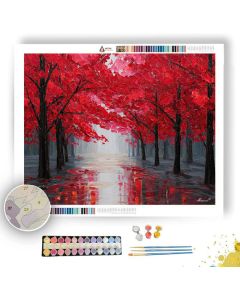CRIMSON RAIN GROVE - Paint by Numbers Full Kit