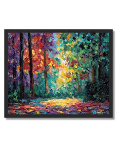RAINBOW LEAF GLADE - FRAMED