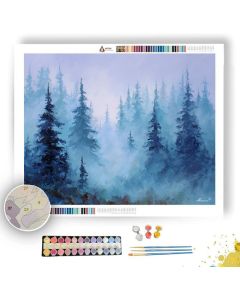 MIST OVER SILVER PINES - Paint by Numbers Full Kit