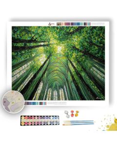 DEEP GREEN CATHEDRAL - Paint by Numbers Full Kit