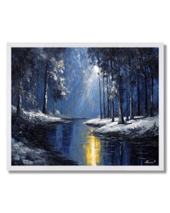 MOONLIGHT THROUGH THE WOODS - FRAMED
