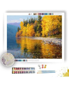 GOLDEN AUTUMN LAKESIDE - Paint by Numbers Full Kit