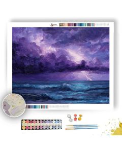 VIOLET STORM OVER THE SEA - Paint by Numbers Full Kit