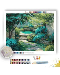 TURQUOISE GARDEN HAVEN - Paint by Numbers Full Kit