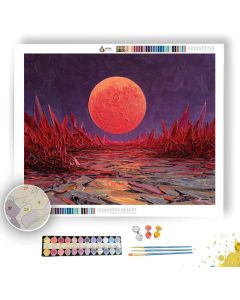 CRIMSON MOON OVER THE GLASS DESERT - Paint by Numbers Full Kit
