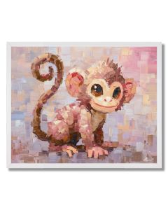 PIXEL KAWAII MONKEY - FRAMED