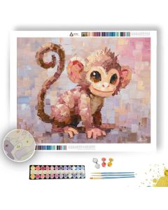 PIXEL KAWAII MONKEY - Paint by Numbers Full Kit