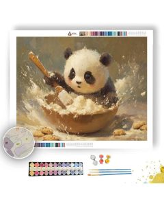 KAWAII PANDA BAKING COOKIES - Paint by Numbers Full Kit