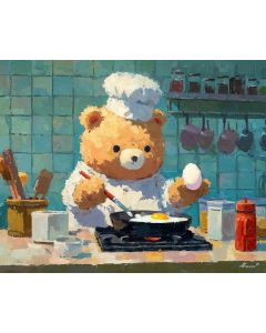 KAWAII BEAR COOKING BREAKFAST