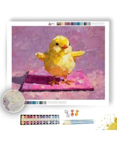 KAWAII CHICK DOING YOGA - Paint by Numbers Full Kit