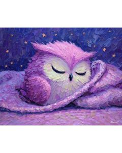 KAWAII OWL SLEEPING WITH BLANKET