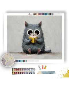 KAWAII CAT READING BOOK - Paint by Numbers Full Kit