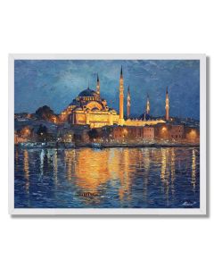 ISTANBUL BOSPHORUS BLUE MOSQUE GLOW - FRAMED