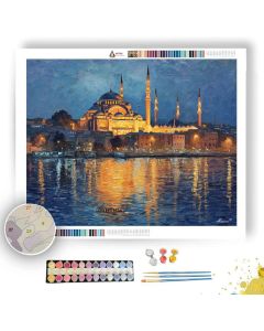 ISTANBUL BOSPHORUS BLUE MOSQUE GLOW - Paint by Numbers Full Kit