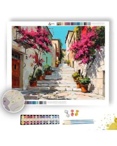 ATHENS PLAKA SUNLIT STEPS - Paint by Numbers Full Kit
