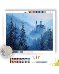 NEUSCHWANSTEIN CASTLE MISTY PINES - Paint by Numbers Full Kit