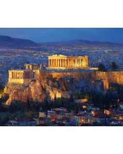 ACROPOLIS ABOVE ATHENS TWILIGHT