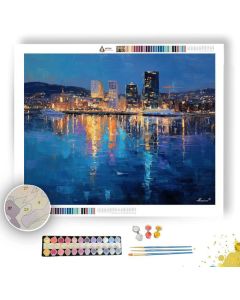 OSLO FJORD MIDNIGHT SHIMMER - Paint by Numbers Full Kit
