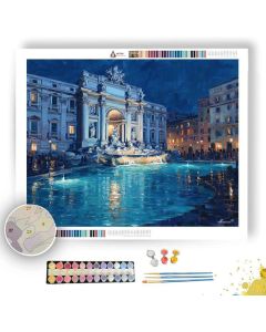 ROME TREVI FOUNTAIN MOONLIGHT - Paint by Numbers Full Kit