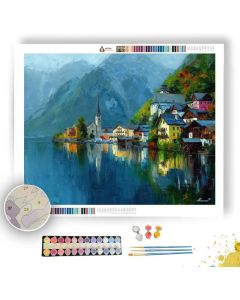 HALLSTATT MOUNTAIN MIRROR LAKE - Paint by Numbers Full Kit