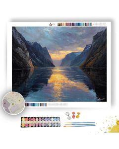 NORWEGIAN FJORD LIGHT PATH - Paint by Numbers Full Kit