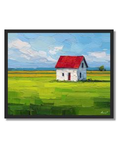 PIXEL FARMHOUSE ICON - FRAMED