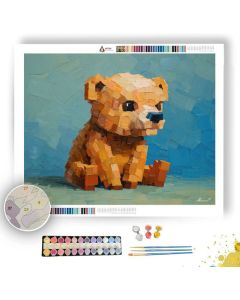 ISO BEAR CUB BLOCK FORM - Paint by Numbers Full Kit