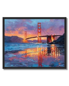 GOLDEN GATE SUNSET SHIMMER - FRAMED