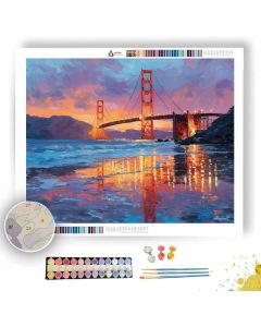 GOLDEN GATE SUNSET SHIMMER - Paint by Numbers Full Kit