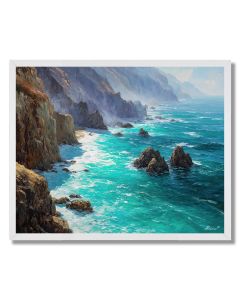 BIG SUR CLIFFS AND PACIFIC MIST - FRAMED