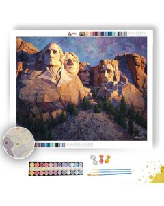 MOUNT RUSHMORE GRANITE GLOW - Paint by Numbers Full Kit