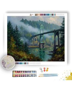 PORTLAND ST JOHNS BRIDGE MIST - Paint by Numbers Full Kit