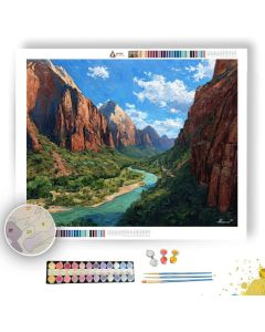 ZION CANYON EMERALD RIVER - Paint by Numbers Full Kit