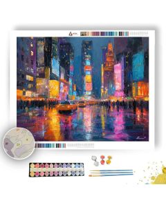 TIMES SQUARE NEON STORM - Paint by Numbers Full Kit
