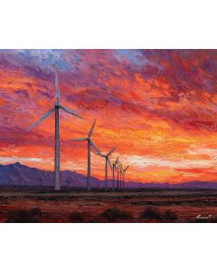 MOJAVE WINDMILL SUNSET FIELD