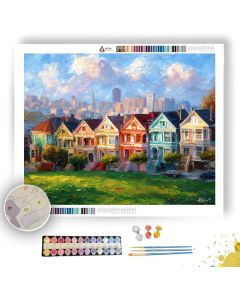 SAN FRANCISCO PAINTED LADIES GLOW - Paint by Numbers Full Kit